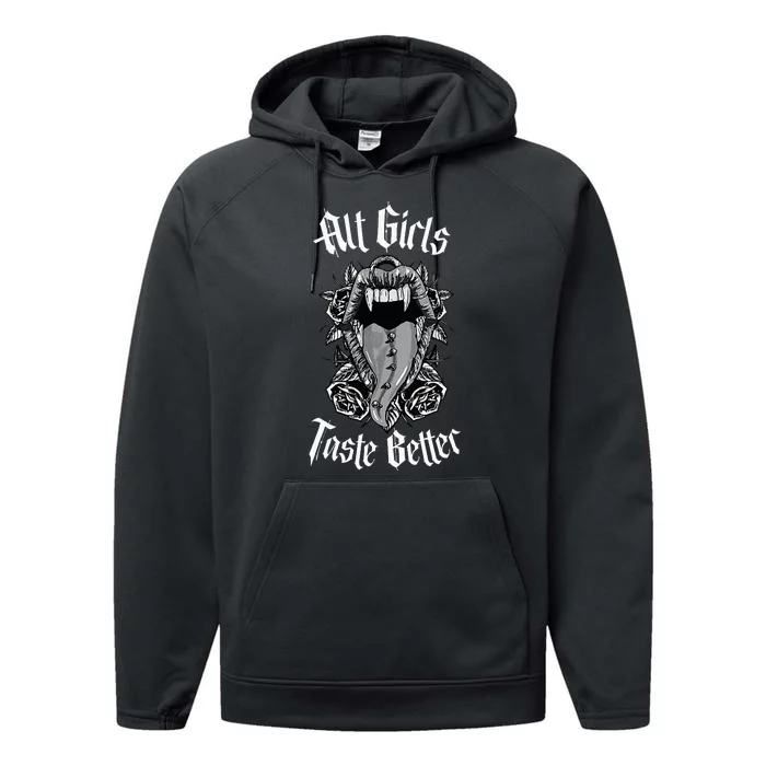 My Freaky World Goth Alt Clothing Alt Girl Taste Better Performance Fleece Hoodie