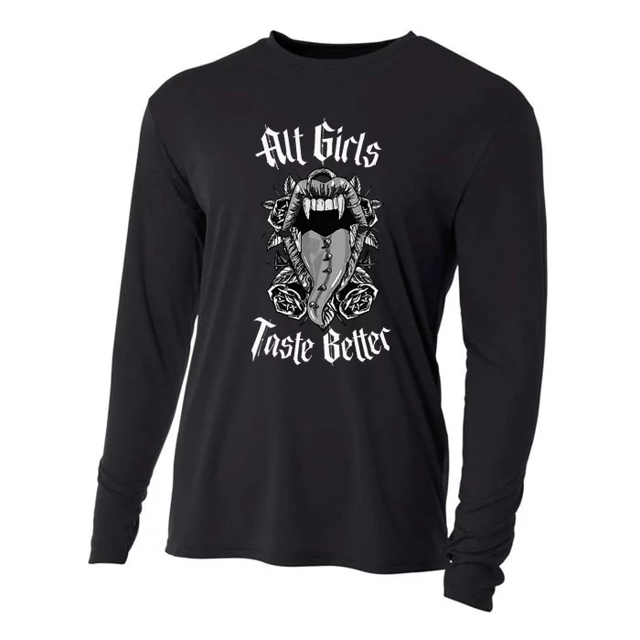 My Freaky World Goth Alt Clothing Alt Girl Taste Better Cooling Performance Long Sleeve Crew