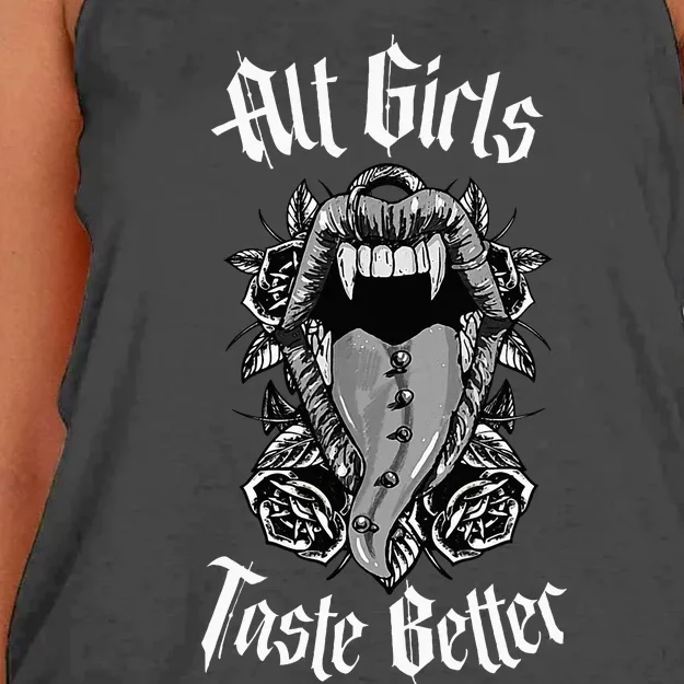 My Freaky World Goth Alt Clothing Alt Girl Taste Better Women's Knotted Racerback Tank