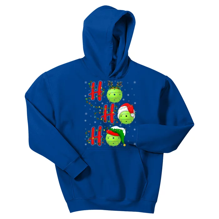 Matching Family Xmas Santa Ho Ho Ho Pickleball Christmas Gift Kids Hoodie