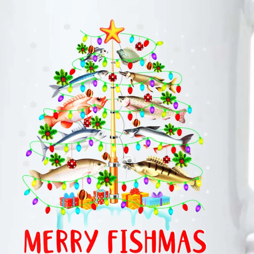 Merry Fishmas Xmas Merry Fishmas Christmas Tree Gift Black Color Changing Mug