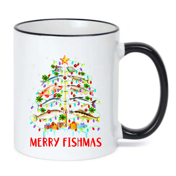 Merry Fishmas Xmas Merry Fishmas Christmas Tree Gift Black Color Changing Mug