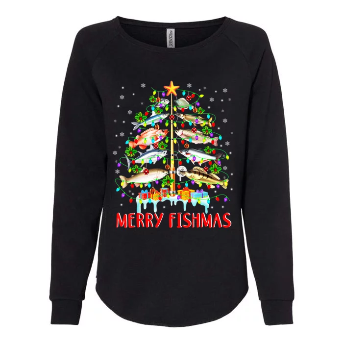 Merry Fishmas Xmas Merry Fishmas Christmas Tree Gift Womens California Wash Sweatshirt