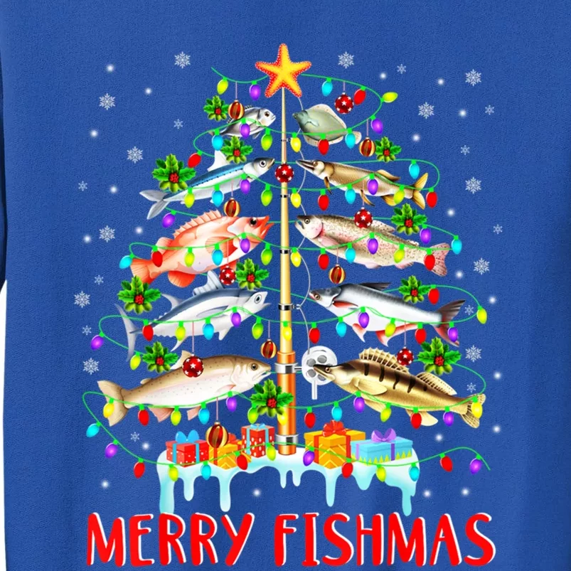 Merry Fishmas Xmas Merry Fishmas Christmas Tree Gift Tall Sweatshirt