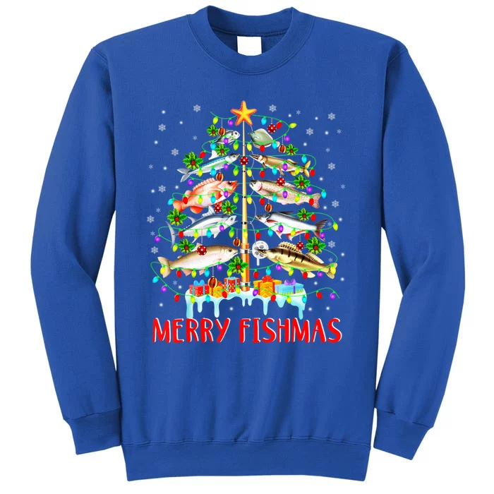 Merry Fishmas Xmas Merry Fishmas Christmas Tree Gift Tall Sweatshirt