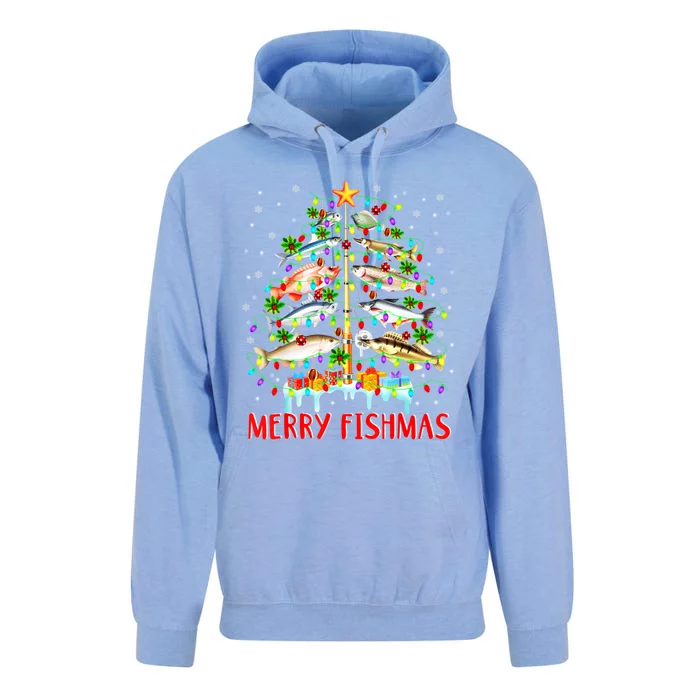 Merry Fishmas Xmas Merry Fishmas Christmas Tree Gift Unisex Surf Hoodie