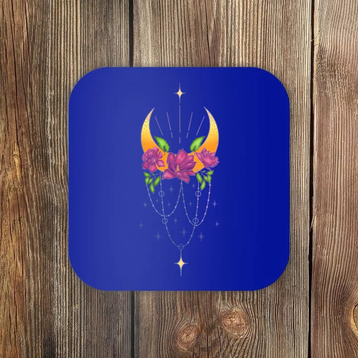 Moon Flower Yoga Spiritual Occult And Magic Gift Coaster