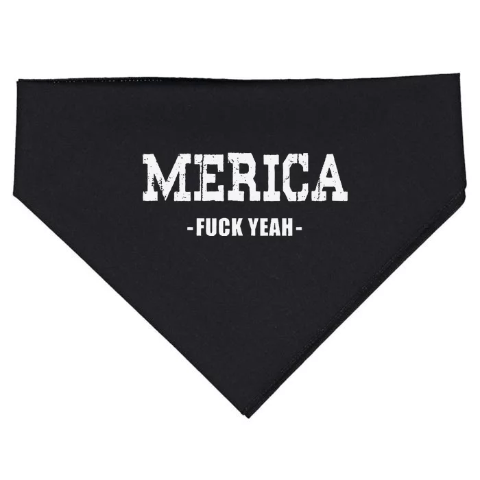 Merica Fuck Yeah Cool Funny Novelty Statement Design USA-Made Doggie Bandana