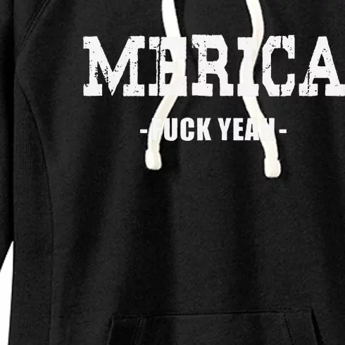 Merica Fuck Yeah Cool Funny Novelty Statement Design Women's Fleece Hoodie