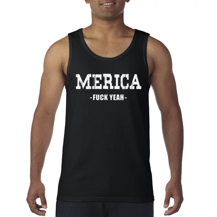 Merica Fuck Yeah Cool Funny Novelty Statement Design Tank Top