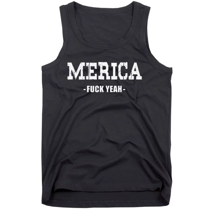 Merica Fuck Yeah Cool Funny Novelty Statement Design Tank Top