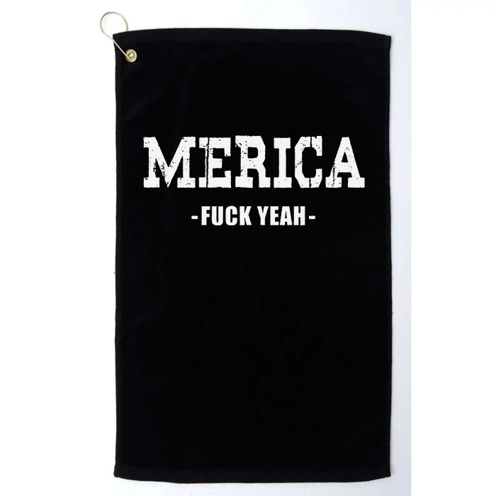 Merica Fuck Yeah Cool Funny Novelty Statement Design Platinum Collection Golf Towel