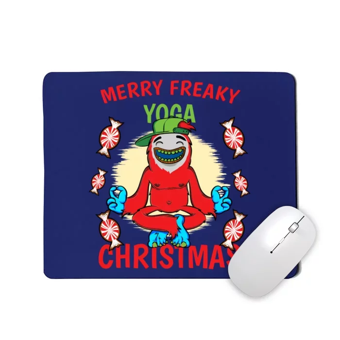 Merry Freaky Yoga Christmas Mousepad