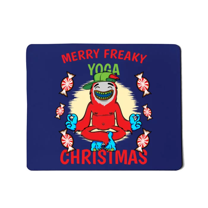 Merry Freaky Yoga Christmas Mousepad