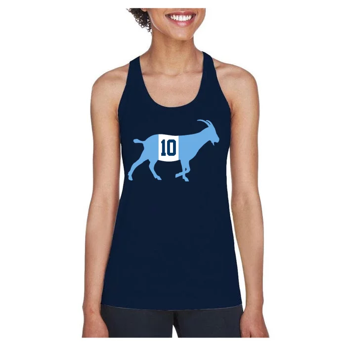 Messi Goat #10 Argentina Soccer Women's Racerback Tank