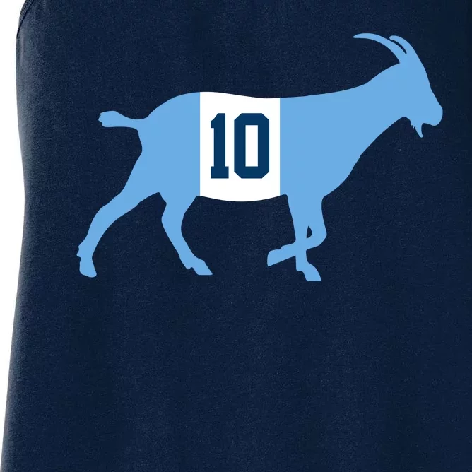 Messi Goat #10 Argentina Soccer Women's Racerback Tank