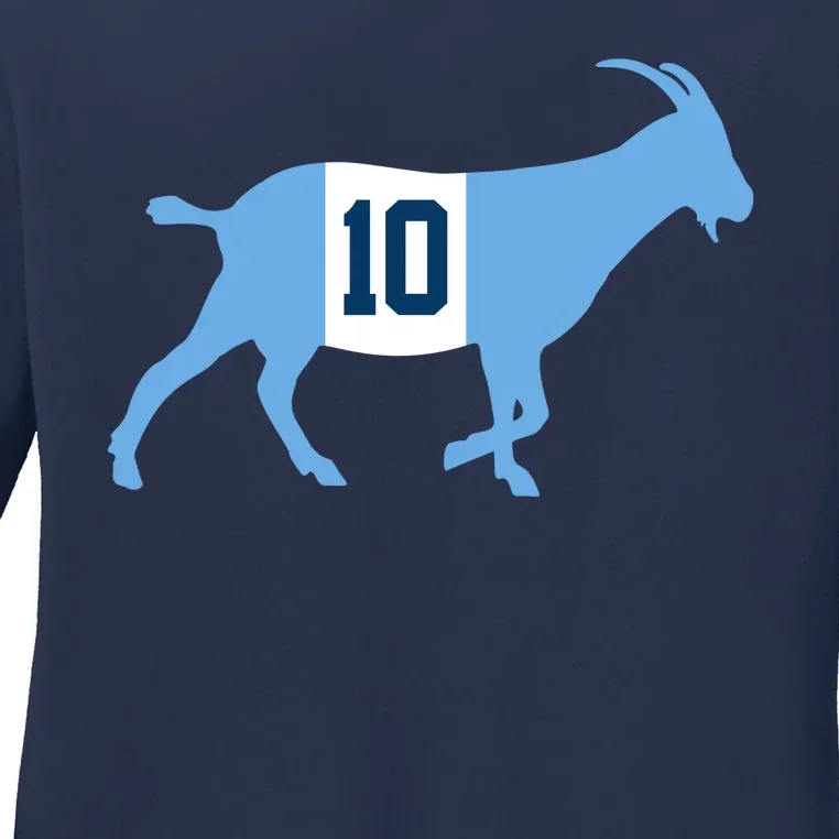 Messi Goat #10 Argentina Soccer Ladies Long Sleeve Shirt