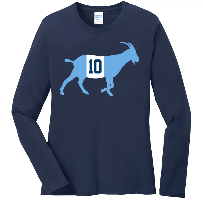 Messi Goat #10 Argentina Soccer Ladies Long Sleeve Shirt