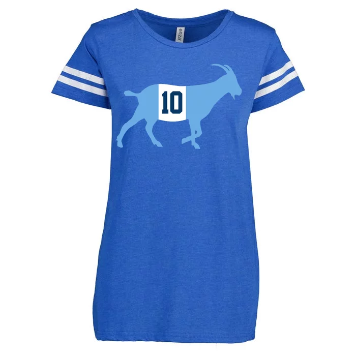 Messi Goat #10 Argentina Soccer Enza Ladies Jersey Football T-Shirt