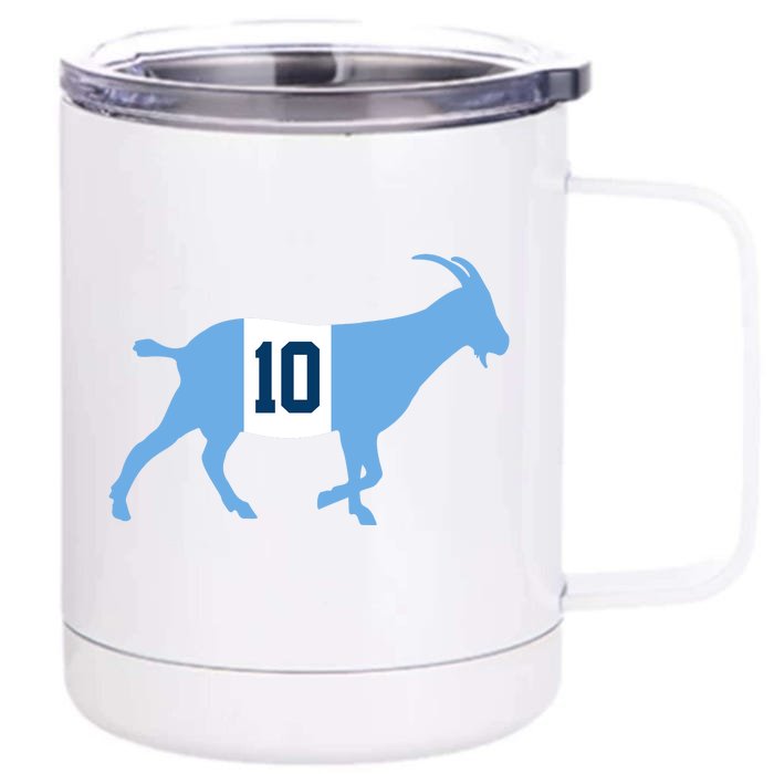 Messi Goat #10 Argentina Soccer Front & Back 12oz Stainless Steel Tumbler Cup