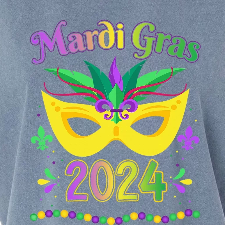 Mardi Gras 2024 costume with mask Garment-Dyed Women's Muscle Tee