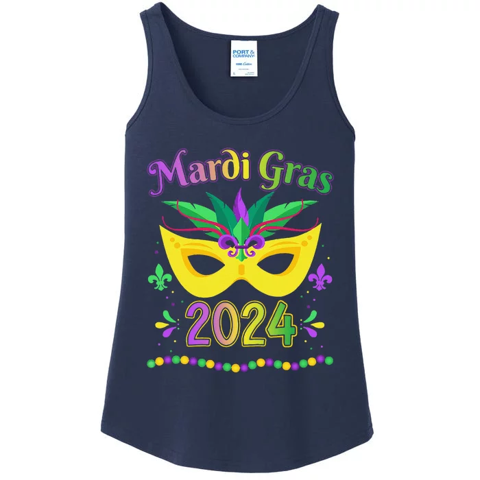 Mardi Gras 2024 Costume With Mask Ladies Essential Tank