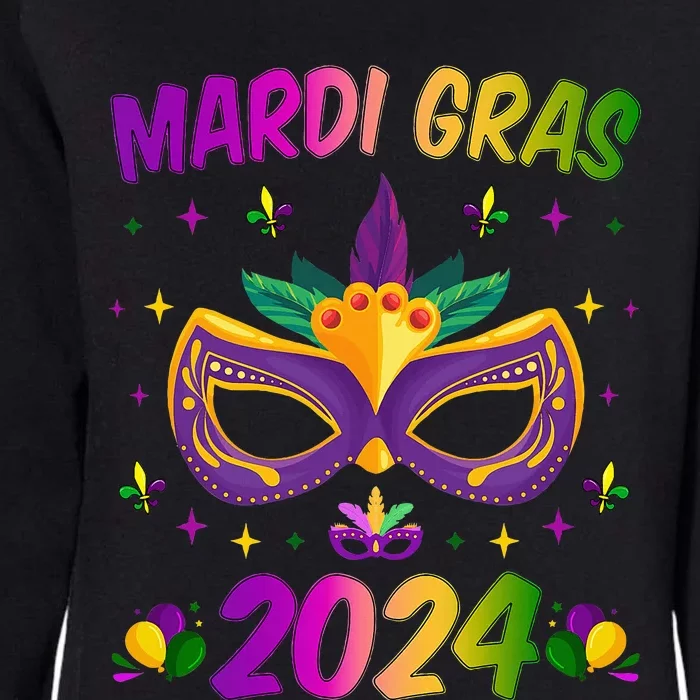 Mardi Gras 2024 Funny Mardi Gras Mask Costume Womens California Wash Sweatshirt