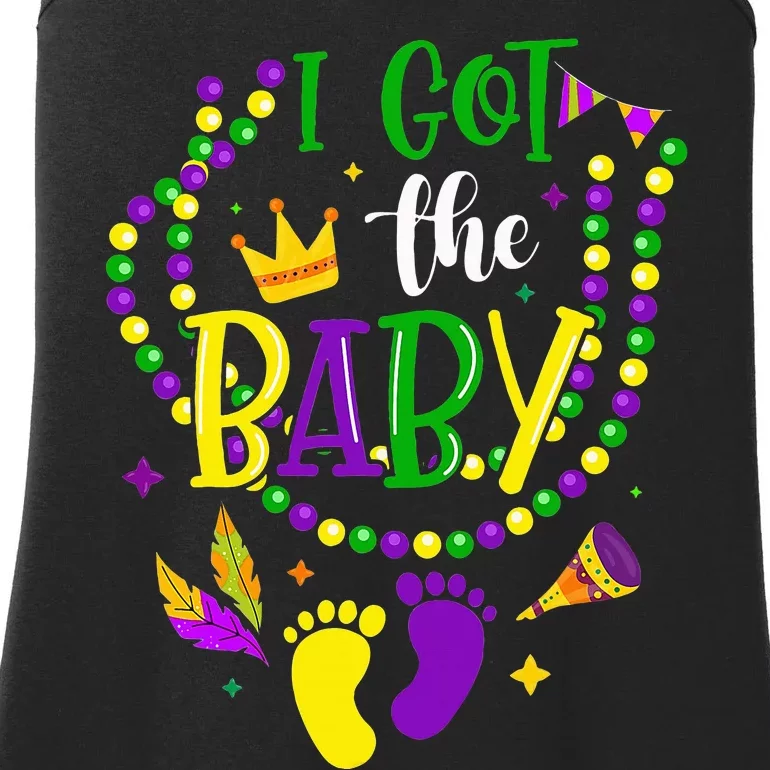 Mardi Gras 2024 I Got The Baby Pregnancy Announcement Ladies Essential Tank