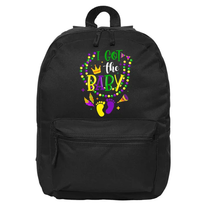 Mardi Gras 2024 I Got The Baby Pregnancy Announcement 16 in Basic Backpack