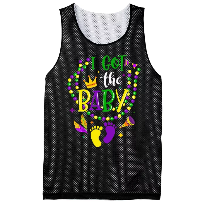 Mardi Gras 2024 I Got The Baby Pregnancy Announcement Mesh Reversible Basketball Jersey Tank