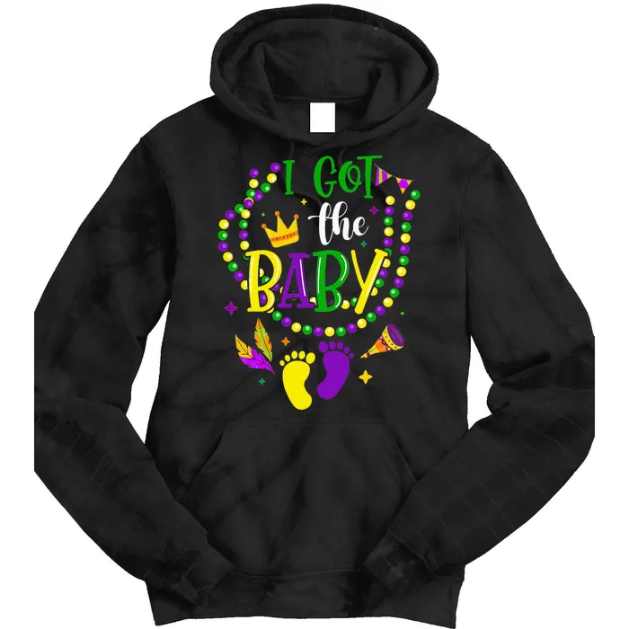 Mardi Gras 2024 I Got The Baby Pregnancy Announcement Tie Dye Hoodie