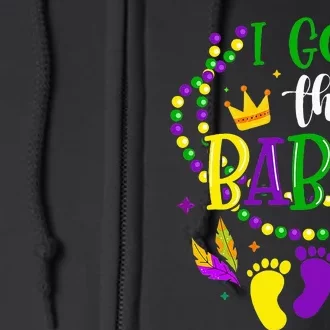 Mardi Gras 2024 I Got The Baby Pregnancy Announcement Full Zip Hoodie