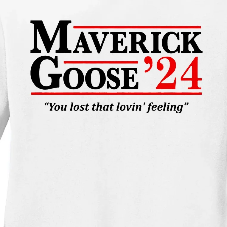 Maverick Goose 24 2024 Election Maverick For President USA Pilot Ladies Long Sleeve Shirt