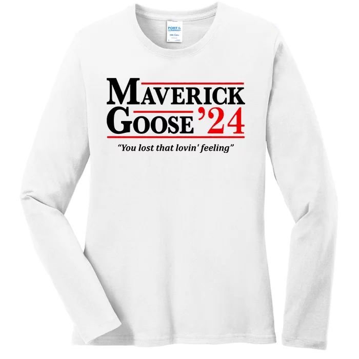 Maverick Goose 24 2024 Election Maverick For President USA Pilot Ladies Long Sleeve Shirt