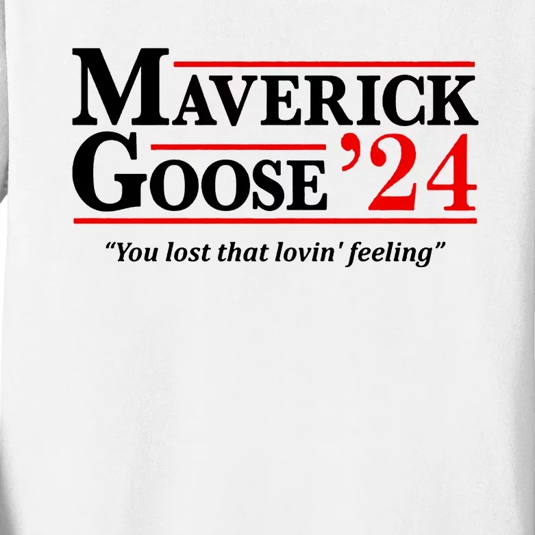 Maverick Goose 24 2024 Election Maverick For President USA Pilot Kids Long Sleeve Shirt