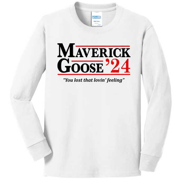 Maverick Goose 24 2024 Election Maverick For President USA Pilot Kids Long Sleeve Shirt