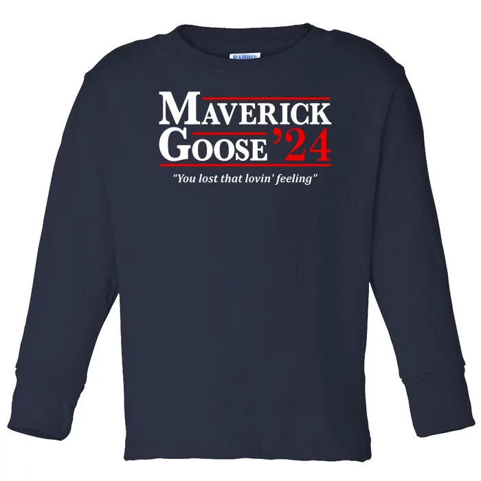 Maverick Goose 24 2024 Election Maverick For President USA Pilot 2024 Toddler Long Sleeve Shirt