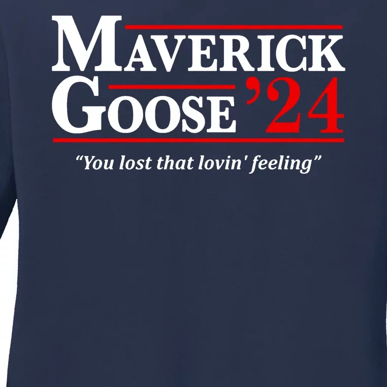 Maverick Goose 24 2024 Election Maverick For President USA Pilot 2024 Ladies Long Sleeve Shirt