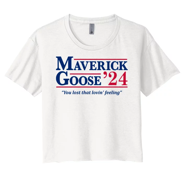 Maverick Goose 24 2024 Election Maverick For President Usa Pilot 2024 Women's Crop Top Tee