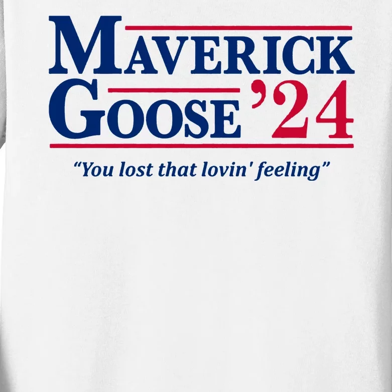 Maverick Goose 24 2024 Election Maverick For President Usa Pilot 2024 Kids Long Sleeve Shirt