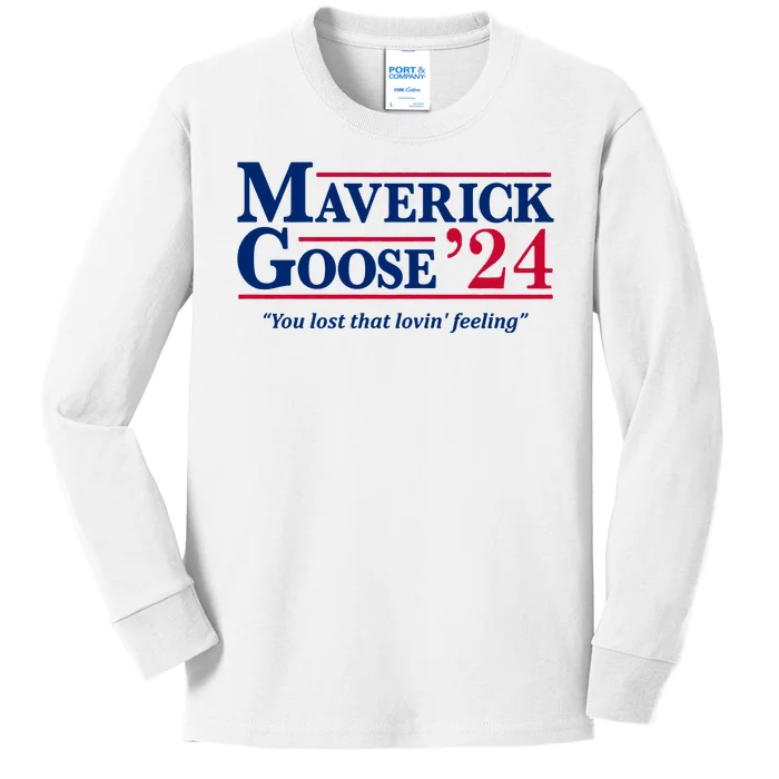 Maverick Goose 24 2024 Election Maverick For President Usa Pilot 2024 Kids Long Sleeve Shirt