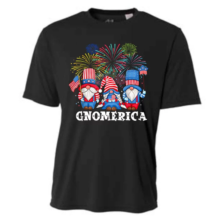 Merica Gnome 4th Of July Funny Patriotic Gnomes American USA Cooling Performance Crew T-Shirt