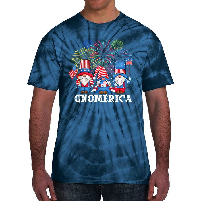 Merica Gnome 4th Of July Funny Patriotic Gnomes American USA Tie-Dye T-Shirt