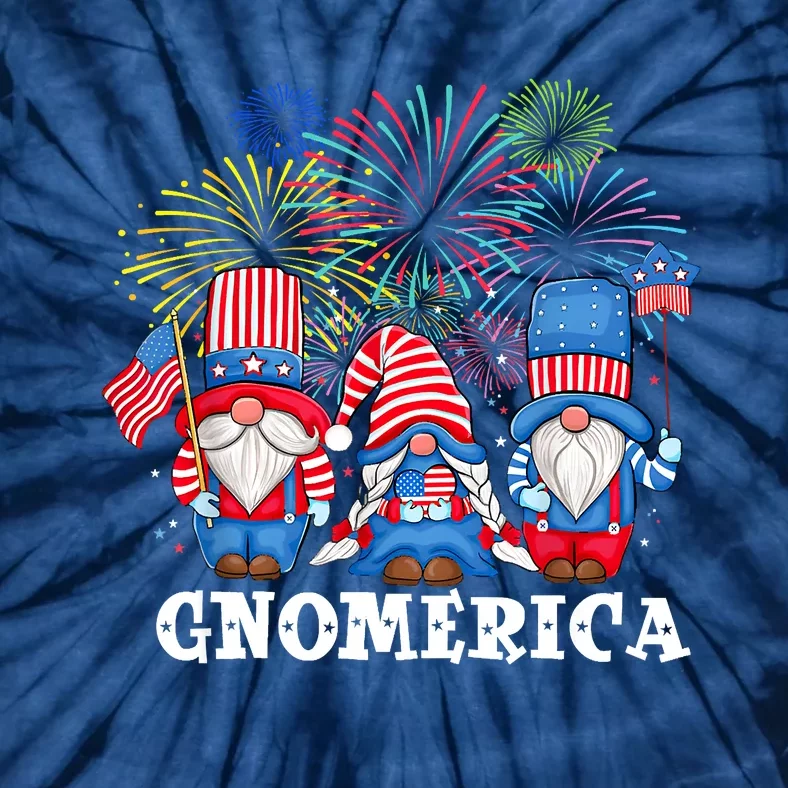 Merica Gnome 4th Of July Funny Patriotic Gnomes American USA Tie-Dye T-Shirt