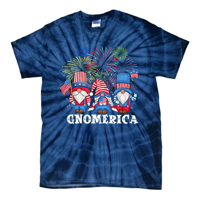 Merica Gnome 4th Of July Funny Patriotic Gnomes American USA Tie-Dye T-Shirt