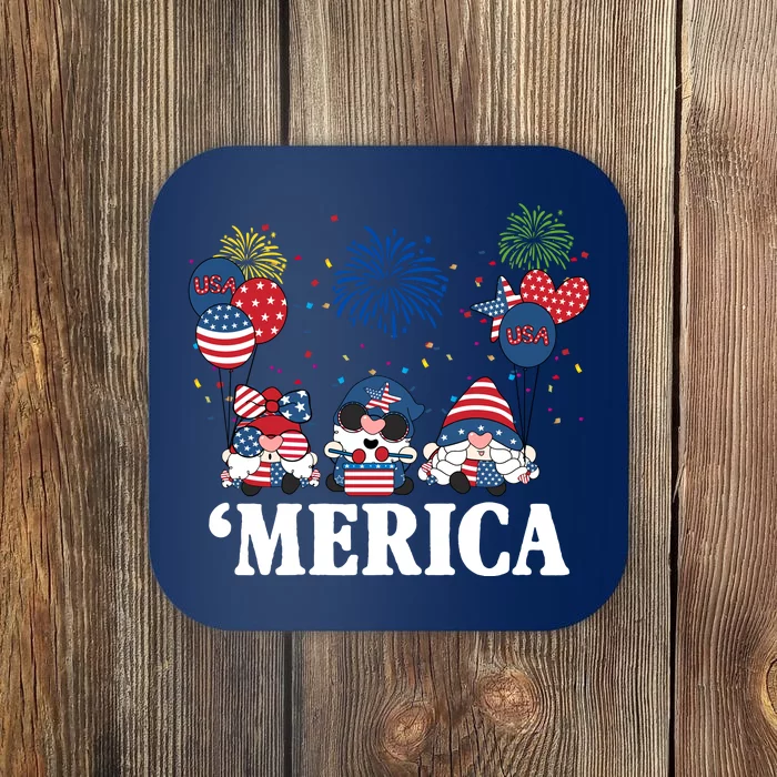 Merica Gnome 4th Of July Celebration Coaster