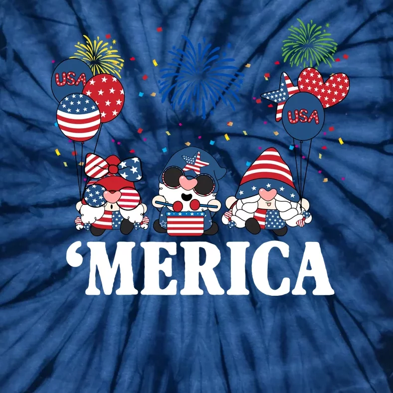 Merica Gnome 4th Of July Celebration Tie-Dye T-Shirt