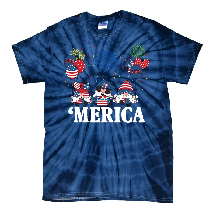 Merica Gnome 4th Of July Celebration Tie-Dye T-Shirt