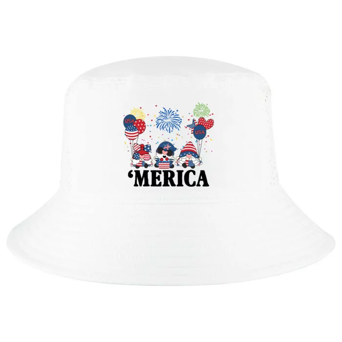 Merica Gnome 4th Of July Celebration Cool Comfort Performance Bucket Hat