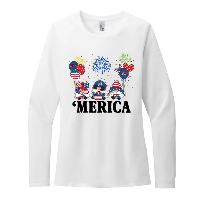 Merica Gnome 4th Of July Celebration Womens CVC Long Sleeve Shirt